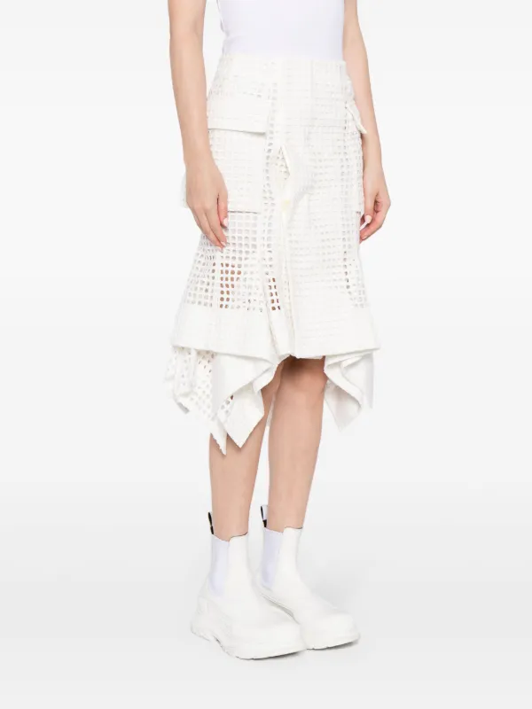 sacaiサカイ★ホワイト ハンカチーフヘム ミディアムスカート Sacai ハンカチーフヘム スカート | ホワイト | FARFETCH JP