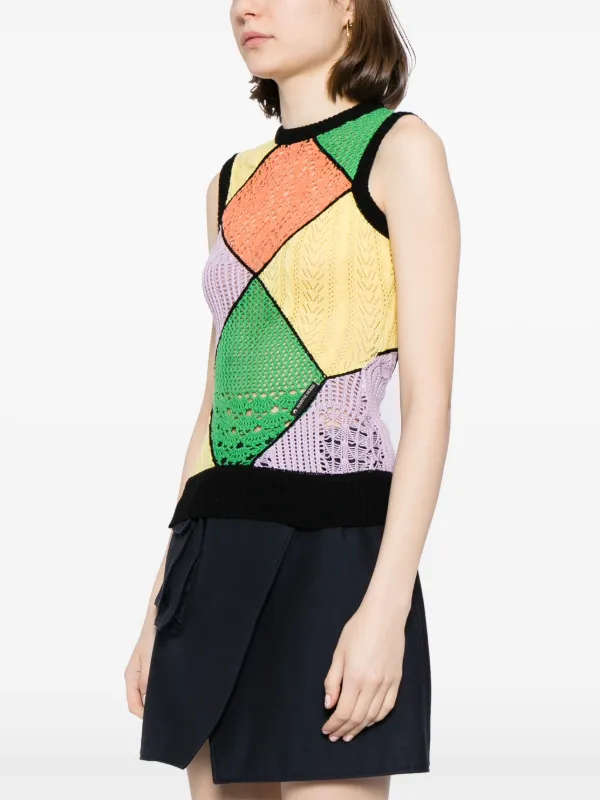 Marine Serre クロシェニット トップ | ブラック | FARFETCH JP