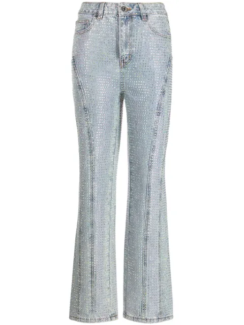Self-Portrait jeans acampanados con detalles