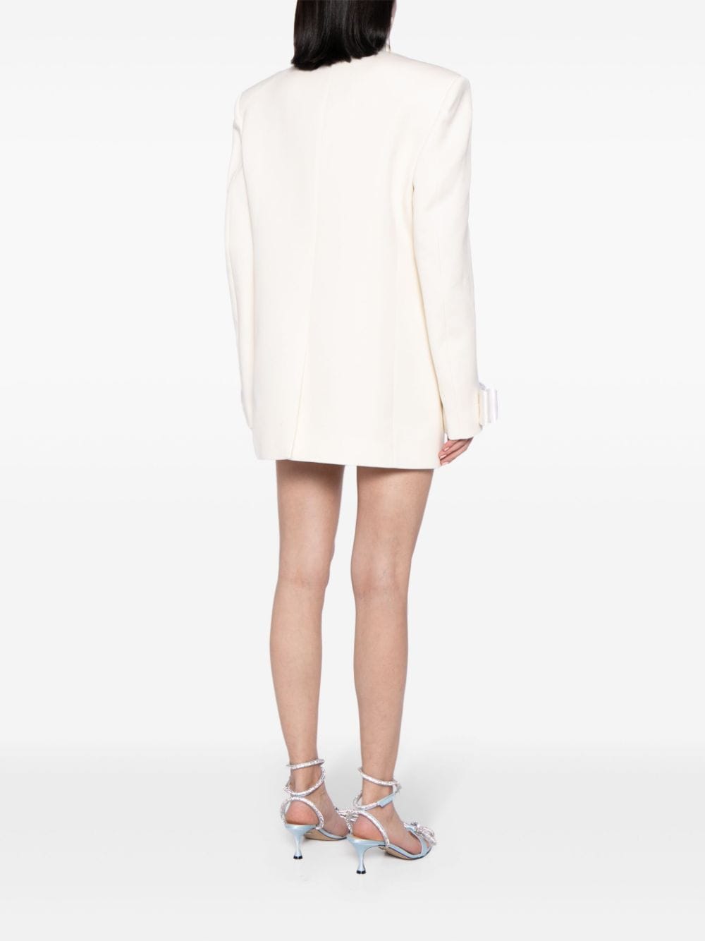 Shop Mach & Mach Bow-embellished Blazer Dress In White