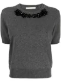 Jason Wu floral-applique wool-cashmere jumper - Grey