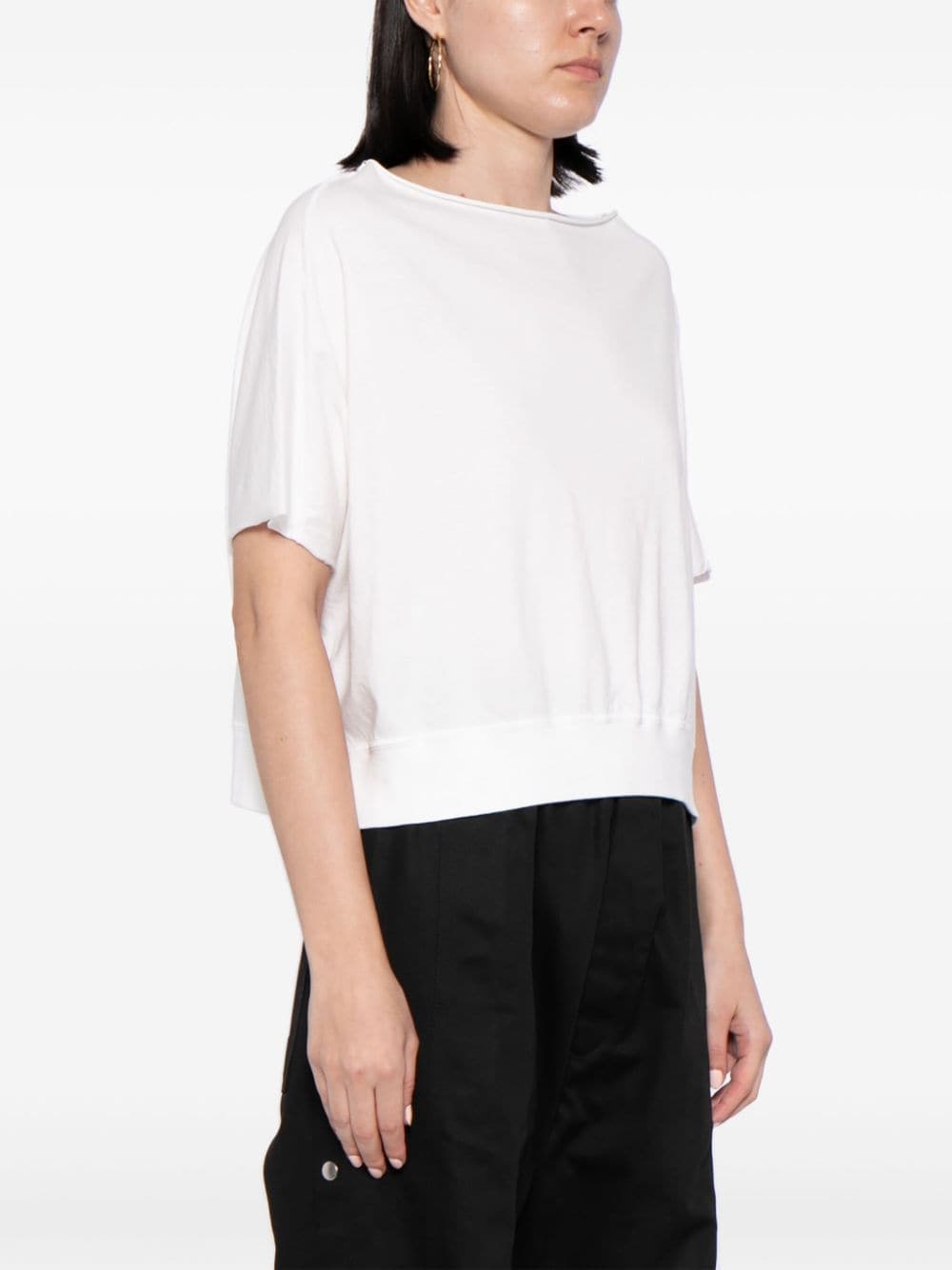 Shop Rick Owens Drkshdw Boat-neck Cotton Knitted Top In White