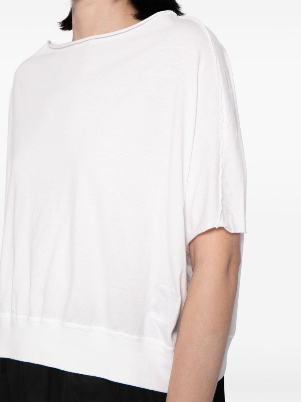 Shop Rick Owens Drkshdw Boat-neck Cotton Knitted Top In White