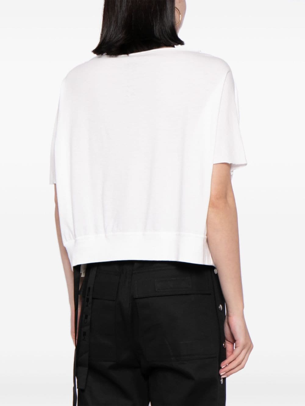 Shop Rick Owens Drkshdw Boat-neck Cotton Knitted Top In White