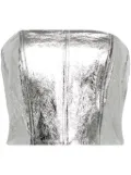 David Koma bandeau leather crop top - Silver