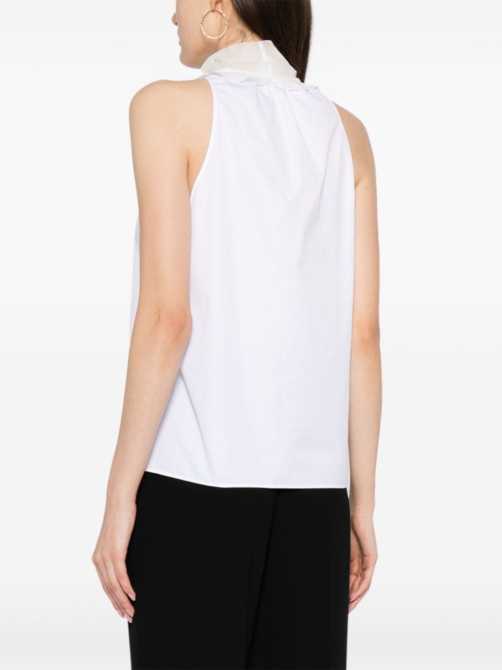 Shop Giambattista Valli Ruffled Sleeveless Blouse In Weiss