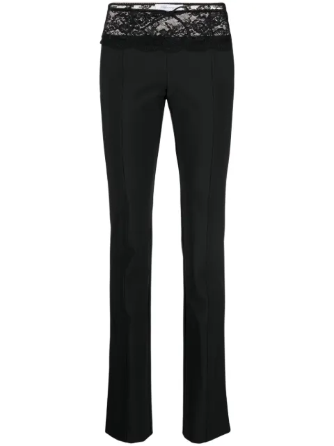 Blumarine lace-detail tapered trousers