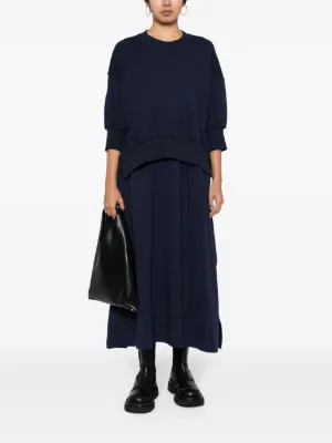ヨージヤマモト ロングスカート 濃紺 S イタリー製 ヨウジヤマモト ノアールYohji Yamamoto NOIR ジオメトリック