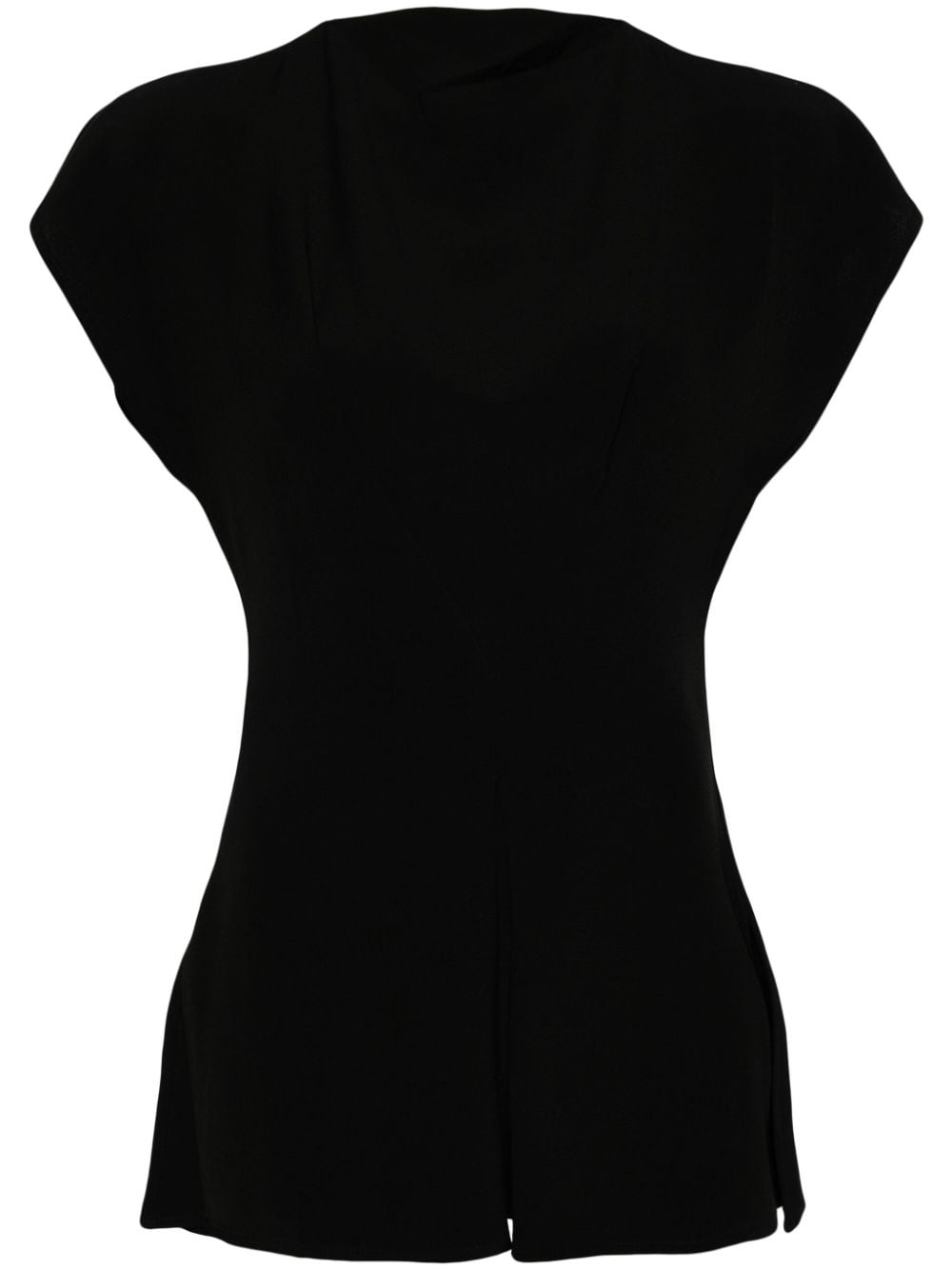 Studio Nicholson Cap-sleeved Peplum Top In Black