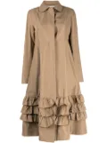 Molly Goddard Lacey ruffled coat - Brown