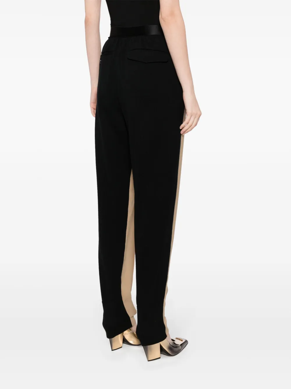 Undercover Broek met elastische taille en vlakken Beige