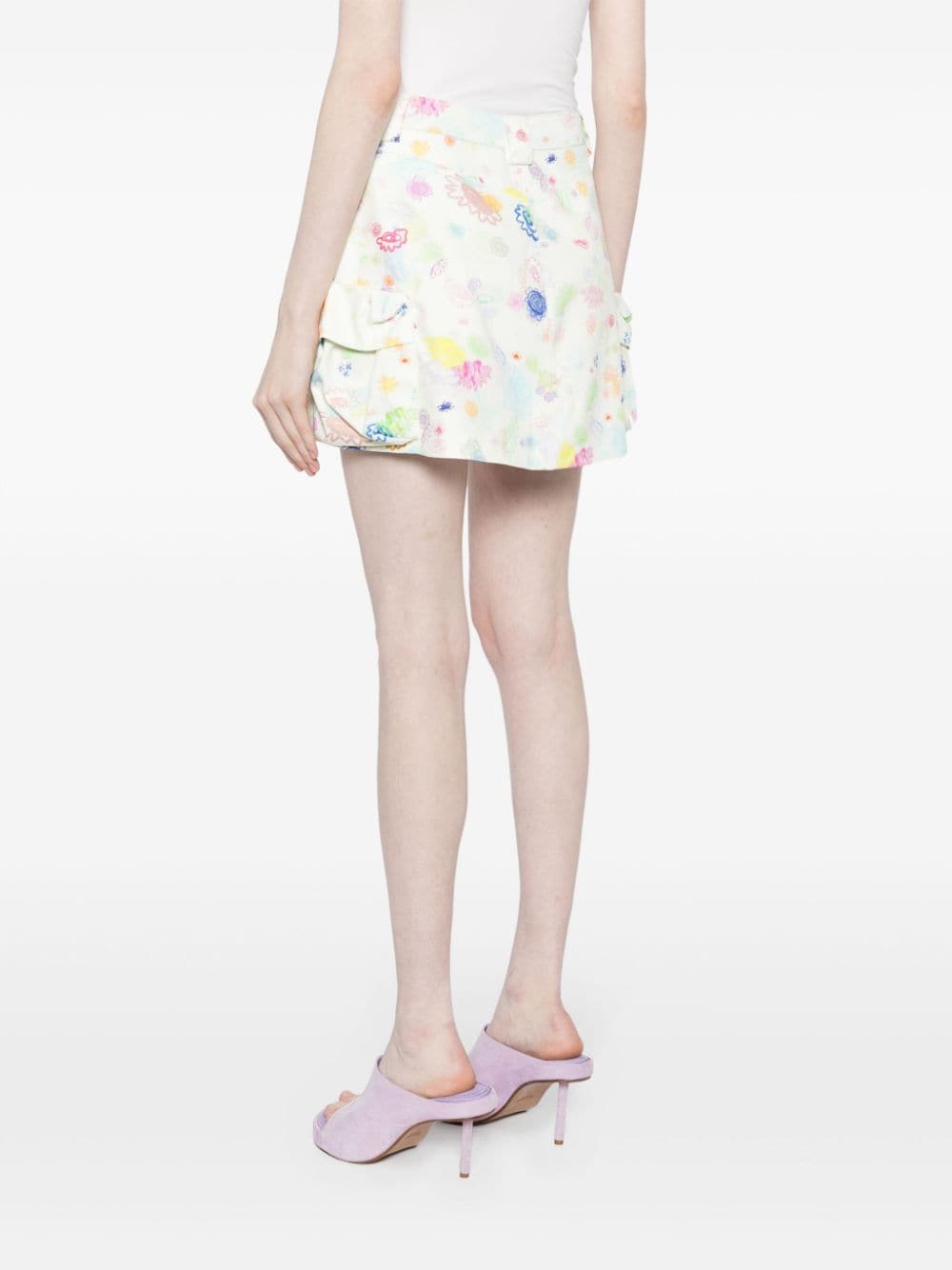 Shop Collina Strada Floral-print Cotton Miniskirt In Mehrfarbig