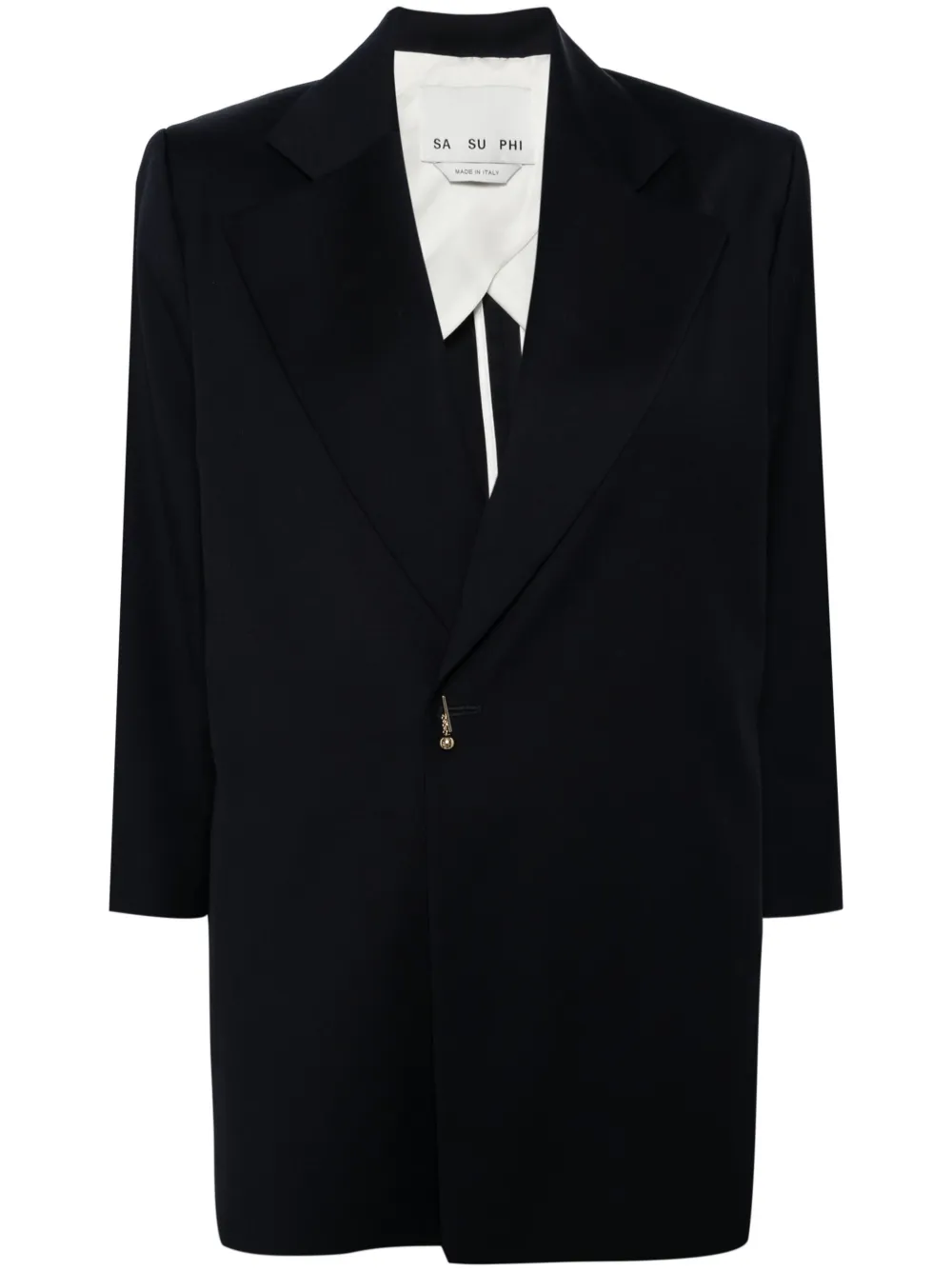 virgin wool notch-lapel blazer