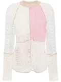 Marine Serre Regenerated crochet-knit jumper - Neutrals
