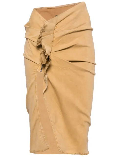 Rick Owens DRKSHDW Edfu gathered denim skirt