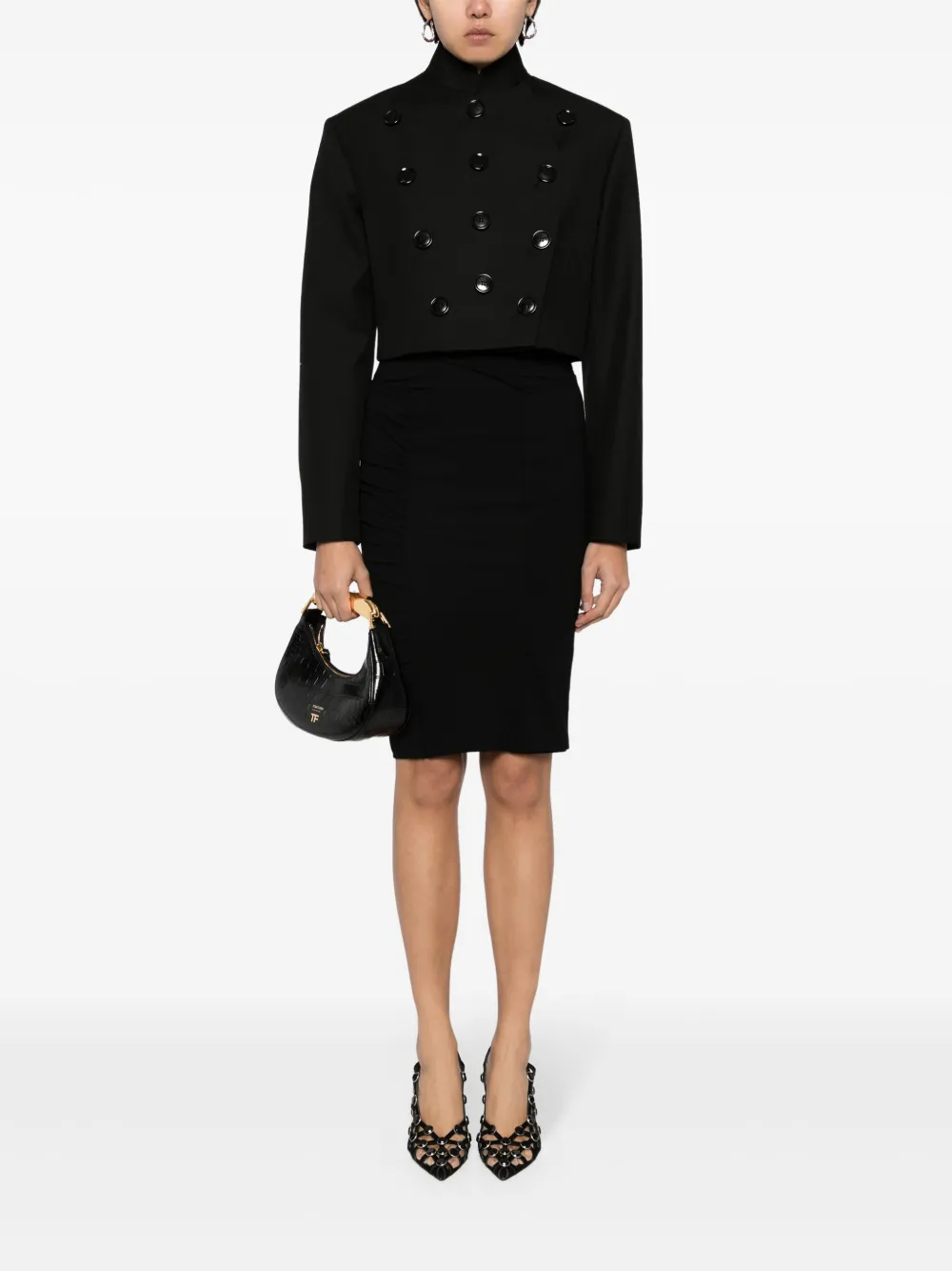 Alaïa double-breasted cropped jacket | Blazers | Image 2