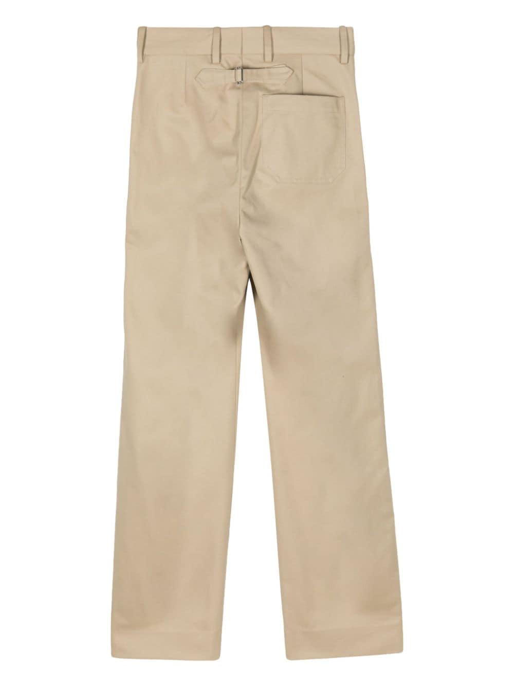 Shop Bode High-rise Straight-leg Cotton Trousers In Neutrals