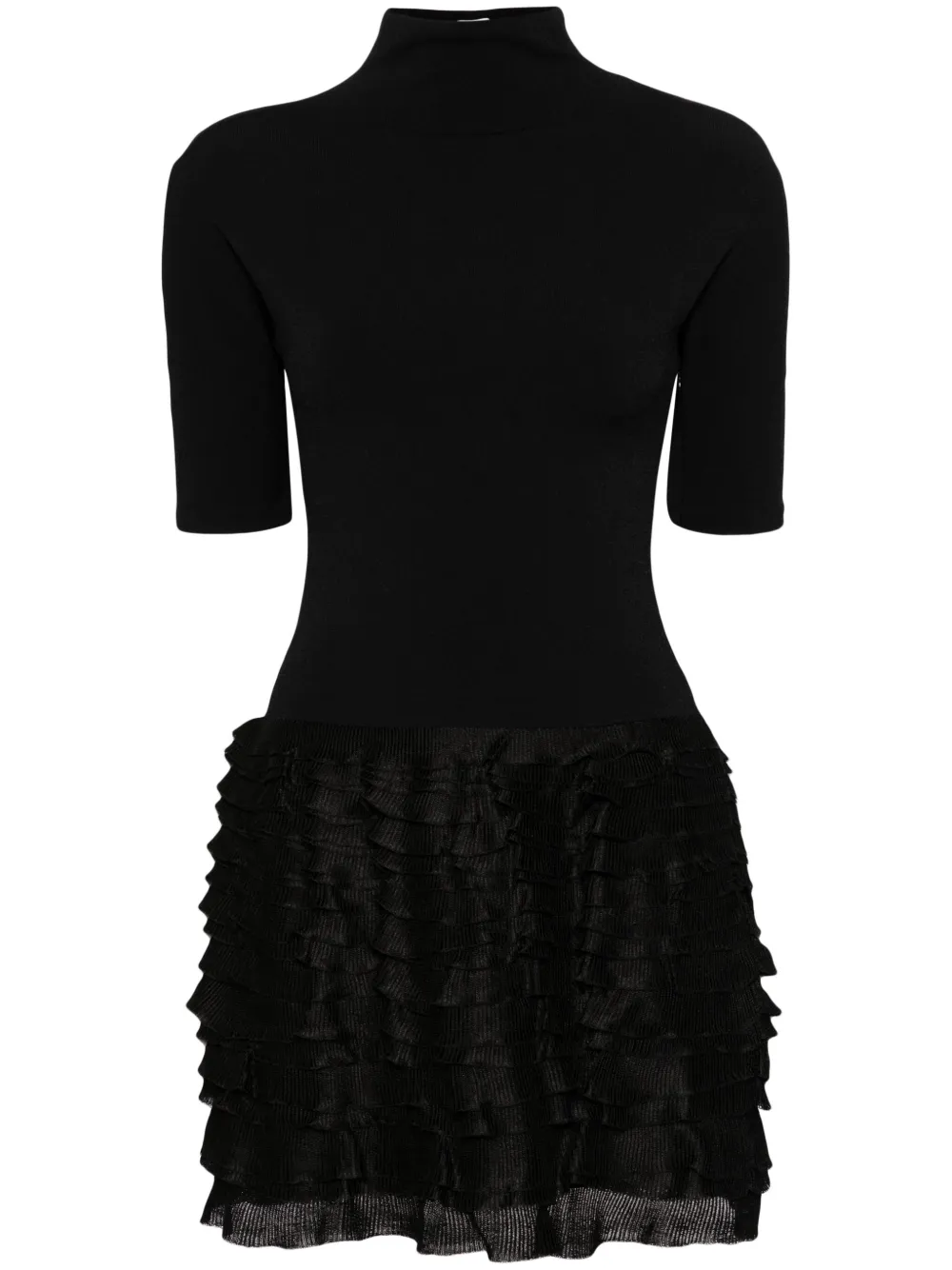 Alaïa ruffled high-neck minidress | Black | Image 1