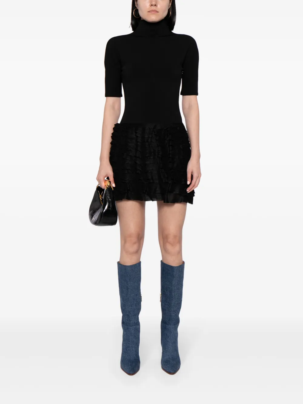 Alaïa ruffled high-neck minidress | Sweater Dresses | Image 2