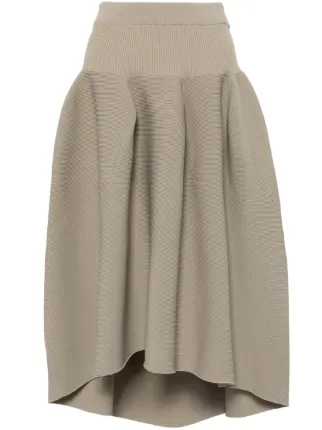 CFCL Pottery curved-hem Skirt | Brown | FARFETCH JO
