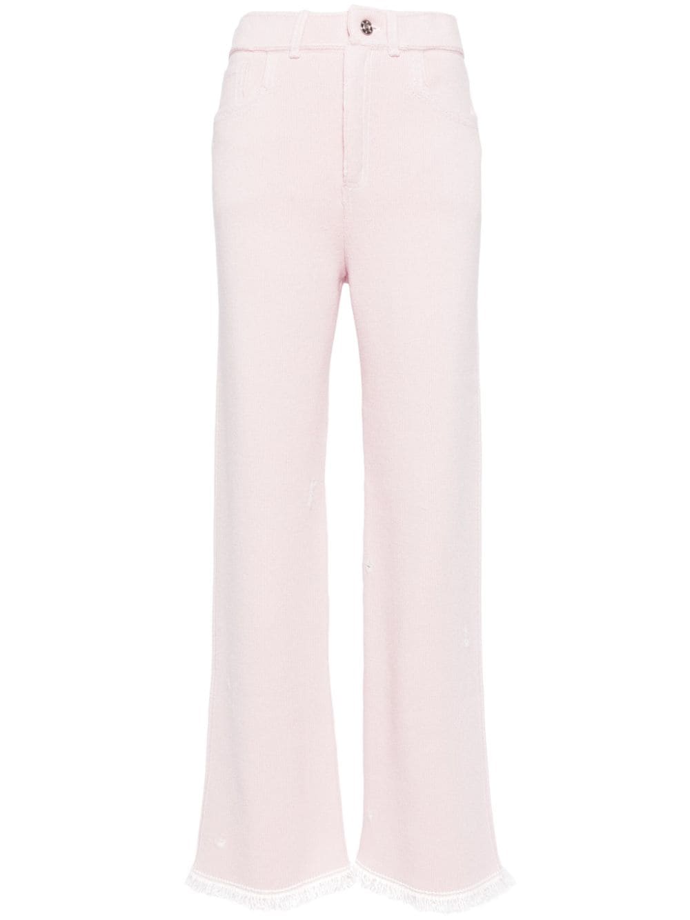 Barrie Wide-leg Knitted Trousers In Pink