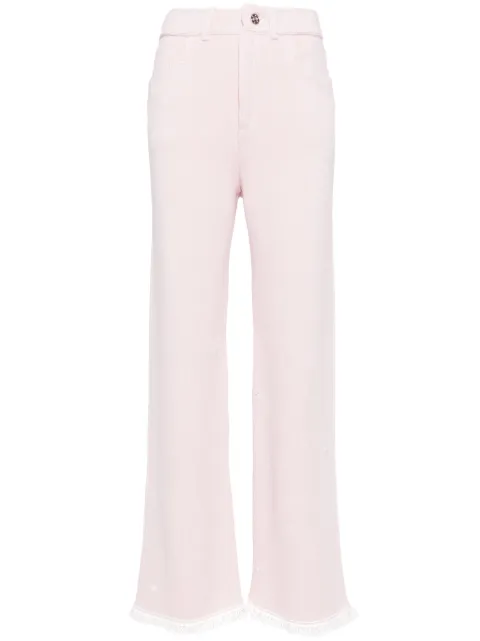 Barrie distressed straight-leg trousers