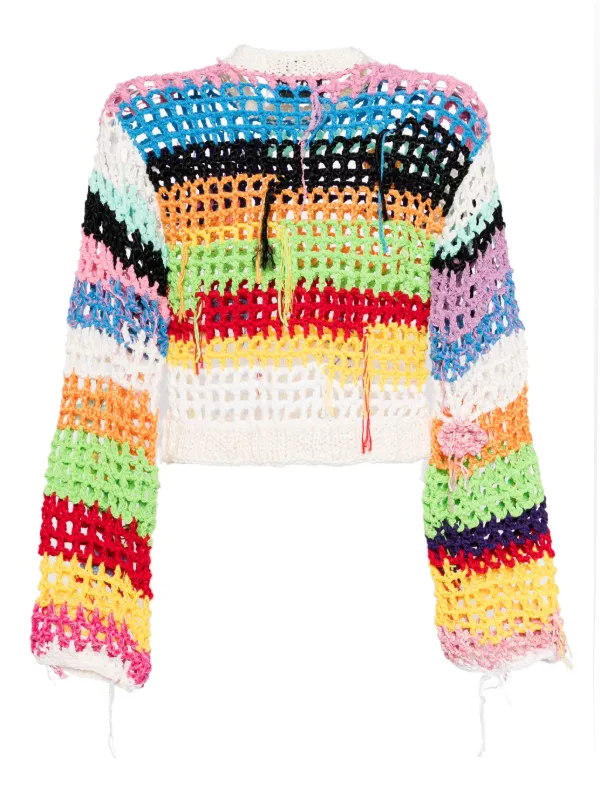 Nasty Gal Cropped Graphic Sweater Drindf Trendy Cable Knit High