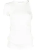 Christopher Esber twist-detail asymmetric ribbed T-shirt - White