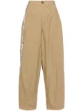 DARKPARK rhinestone-chain cotton trousers - Brown