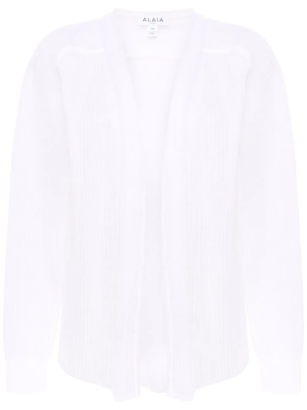 Alaïa sheer stripe cardigan | White | Image 1
