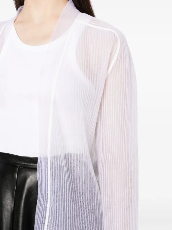 Alaïa Sheer Stripe Cardigan | White | FARFETCH