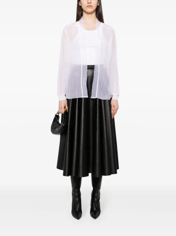 Alaïa Sheer Stripe Cardigan | White | FARFETCH