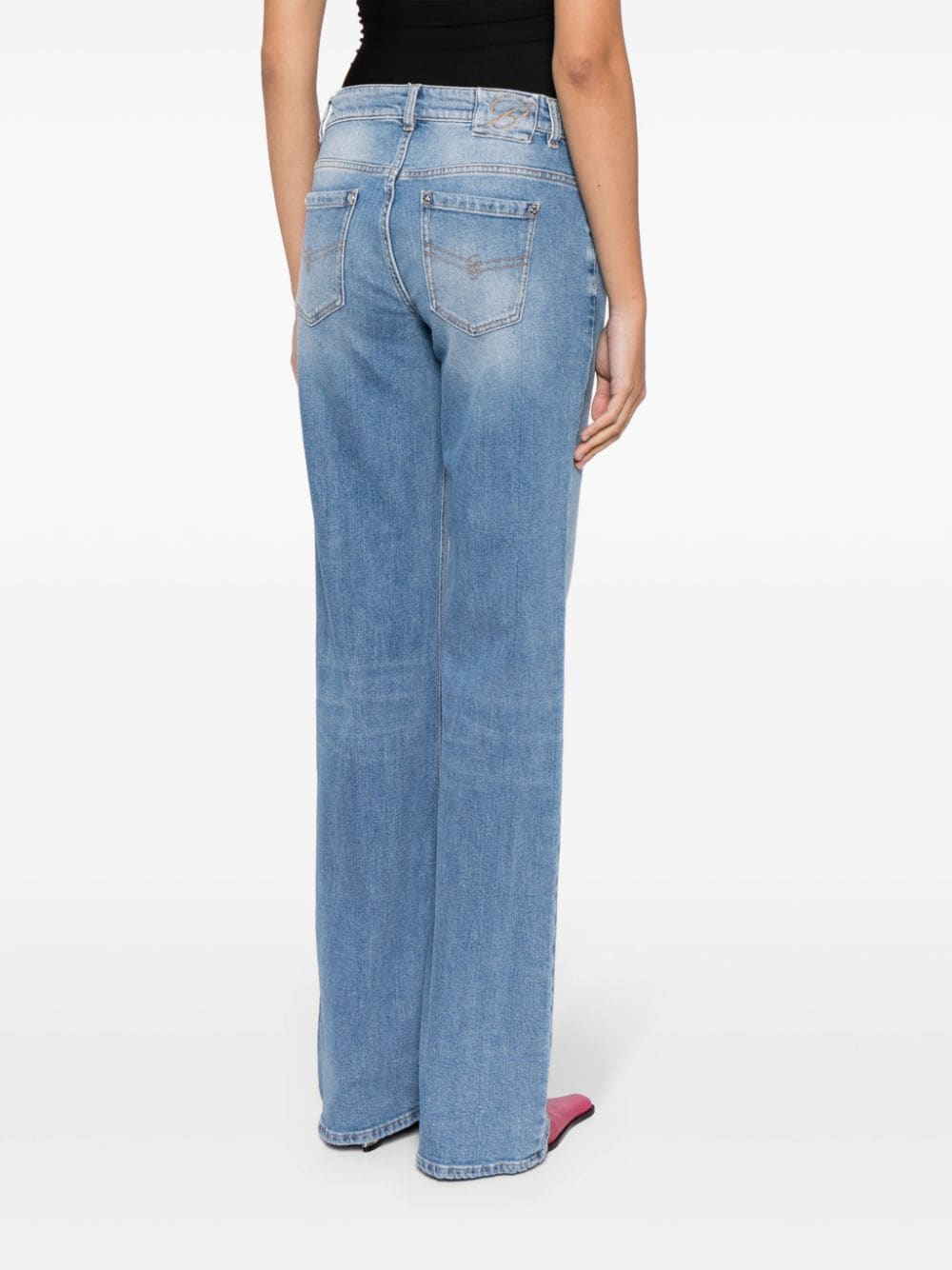 Shop Blumarine Mid-rise Flared Jeans In Blue