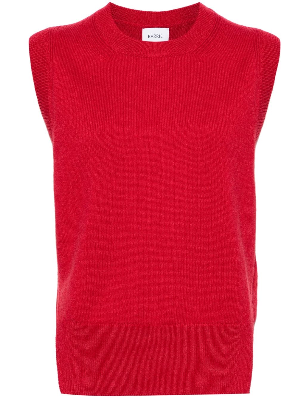 Barrie Iconic Sleeveless Cashmere Top In Red