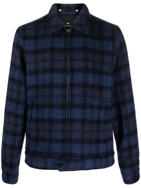 PS Paul Smith check-print zip-up jacket