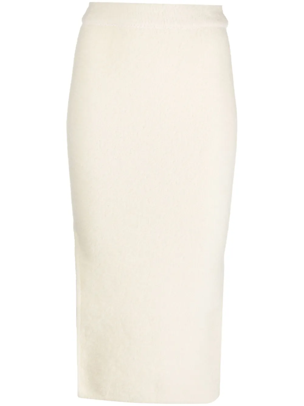 Laneus Kokerrok van scheerwol Beige
