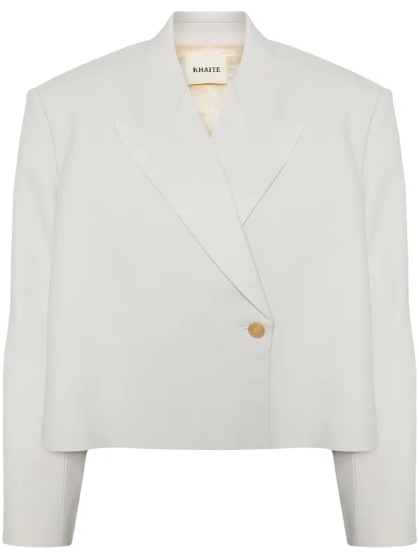 Khaite Raymond Double-breasted Blazer in White