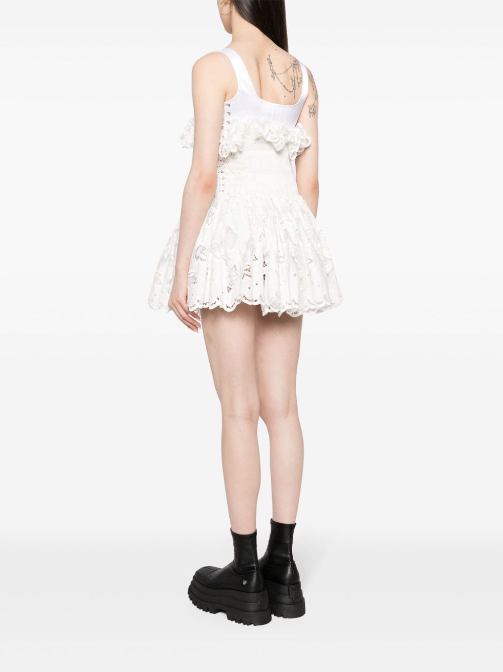 Shop Chopova Lowena Faddy Smocked Minidress In White