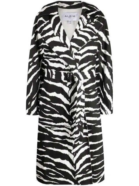 Alaïa animal-print belted coat