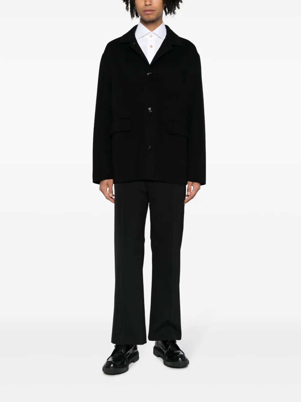 Kiton Jack met enkele rij knopen - Zwart