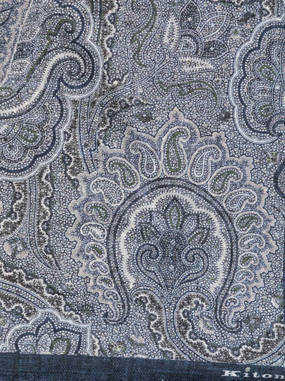Kiton Zijden zakdoek - Blauw