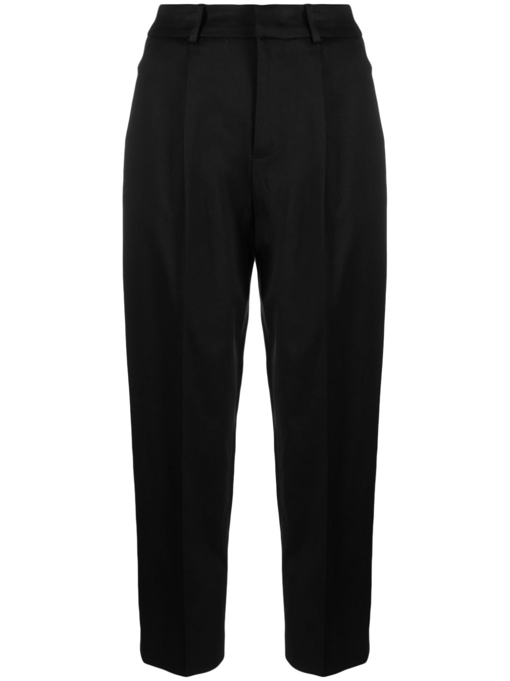 pressed-crease lyocell blend cropped trousers