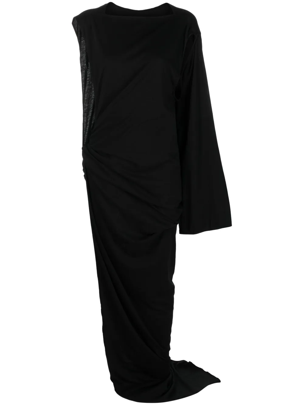 Rick Owens DRKSHDW Edfu asymmetrische maxi-jurk Zwart