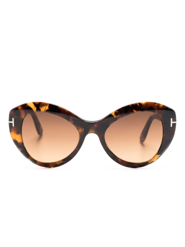 TOM FORD Eyewear トータスシェル サングラス | ブラウン | FARFETCH JP