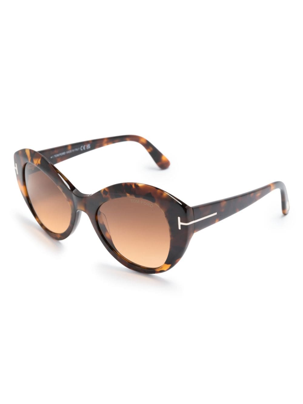 TOM FORD Eyewear tortoiseshell effect oversized sunglasses - Bruin