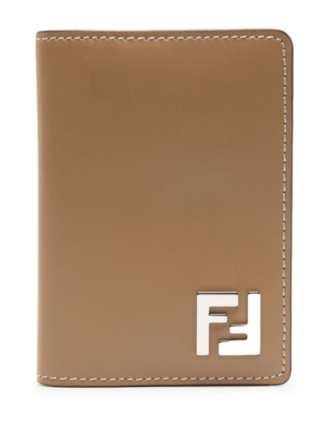 FENDI FF logo-plaque faux-leather cardholder