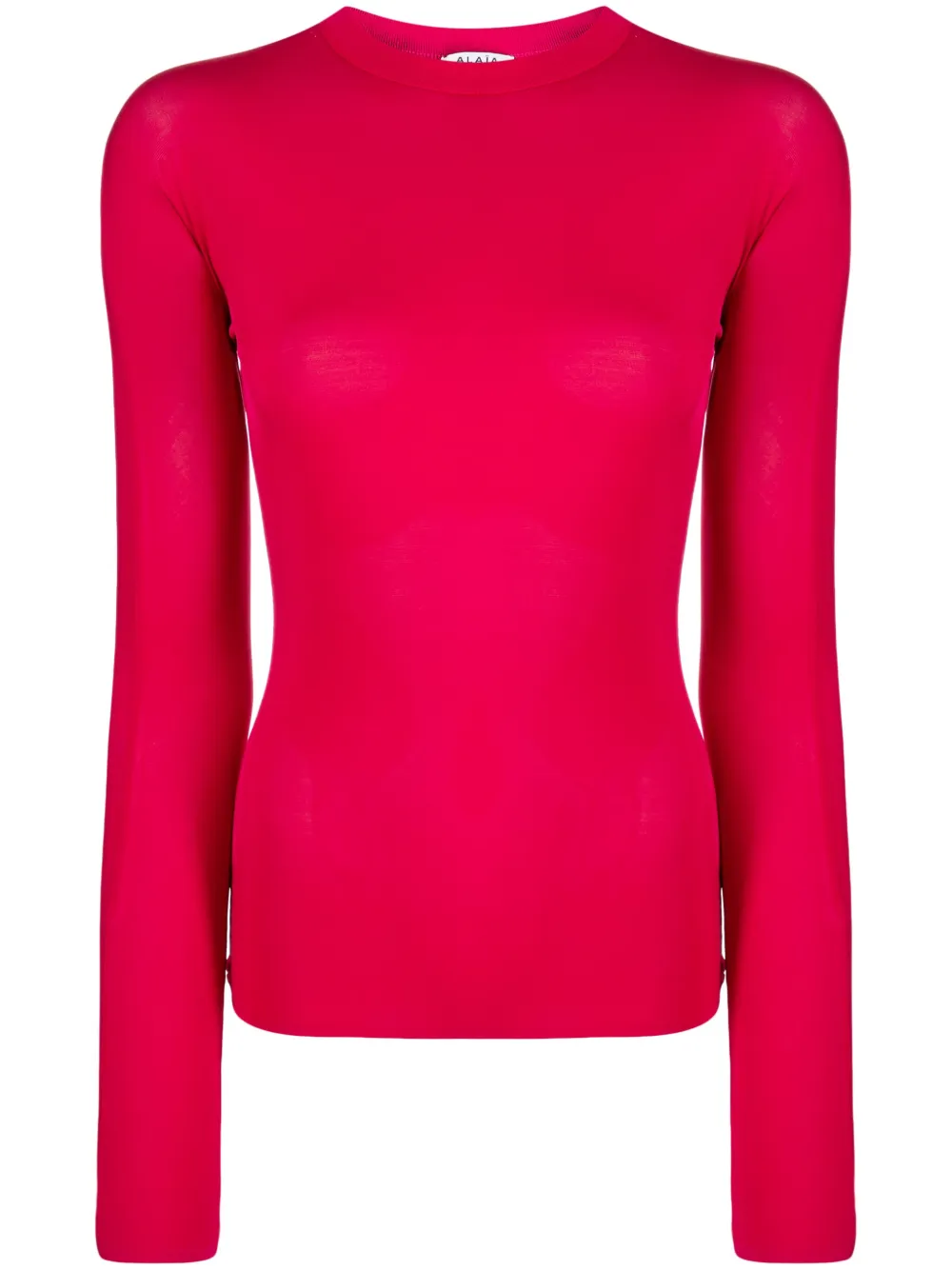 Alaïa crew-neck long-sleeve T-shirt | Pink | Image 1
