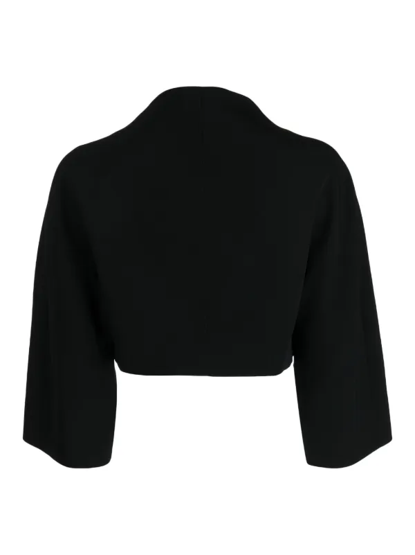 Paule Ka round neck Crepe Cropped Jacket Farfetch
