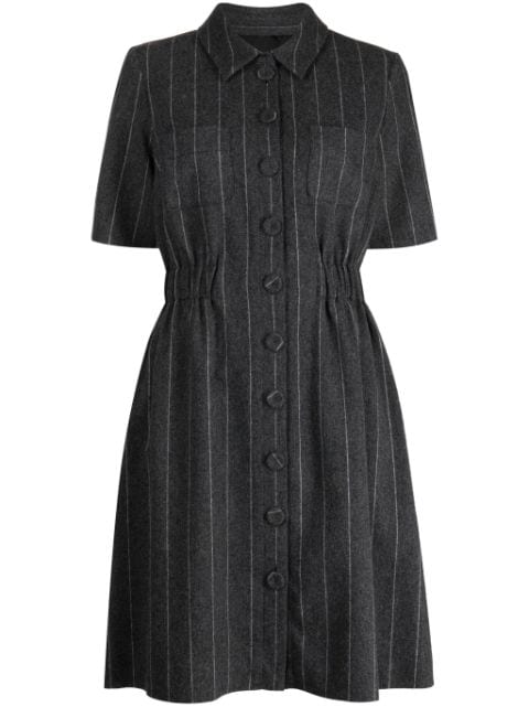 Paule Ka short-sleeve pinstripe flannel dress