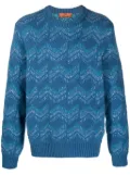Missoni patterned-jacquard textured jumper - Blue